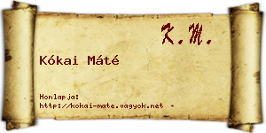 Kókai Máté névjegykártya